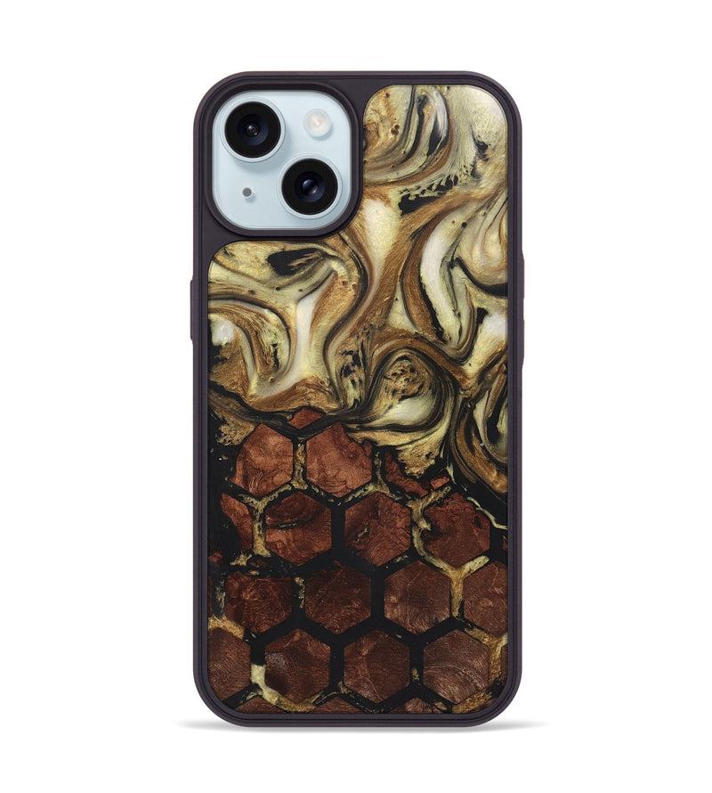 iPhone 15 Wood+Resin Phone Case - Benny (Pattern, 722710)