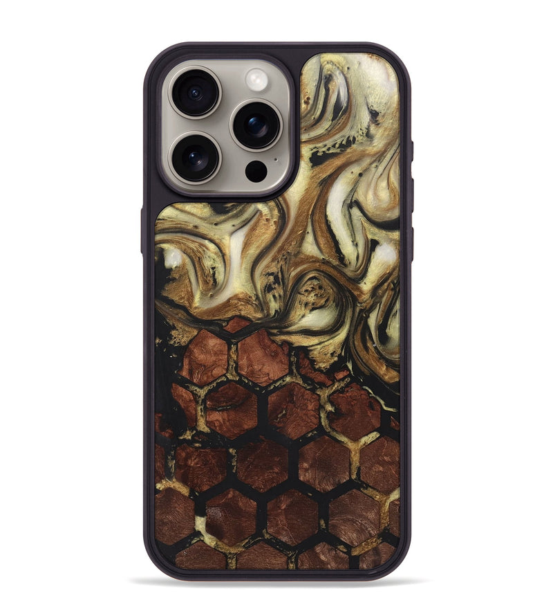 iPhone 15 Pro Max Wood+Resin Phone Case - Benny (Pattern, 722710)