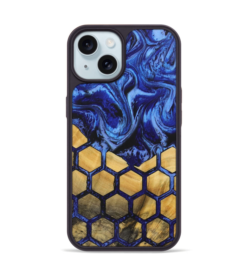 iPhone 15 Wood+Resin Phone Case - Darius (Pattern, 722713)