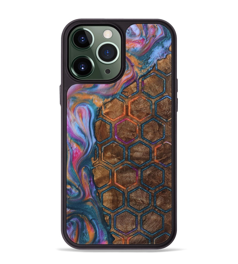 iPhone 13 Pro Max Wood+Resin Phone Case - Gavin (Pattern, 722714)