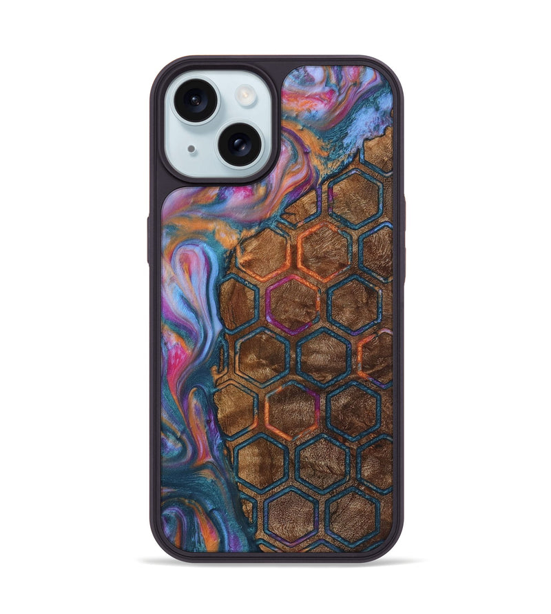 iPhone 15 Wood+Resin Phone Case - Gavin (Pattern, 722714)