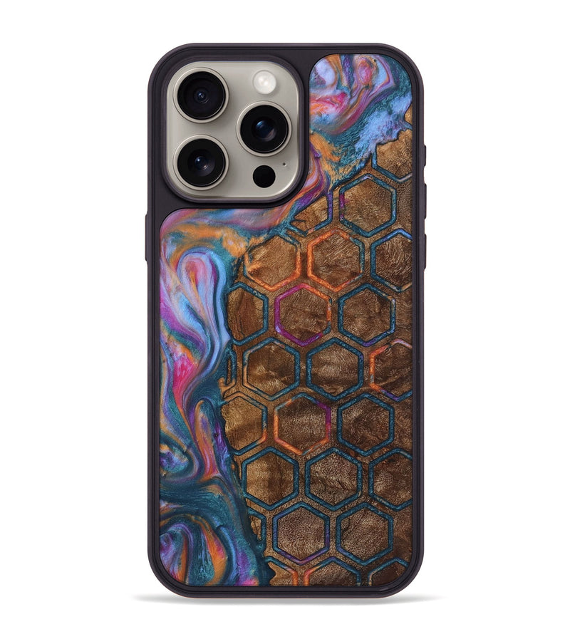 iPhone 15 Pro Max Wood+Resin Phone Case - Gavin (Pattern, 722714)