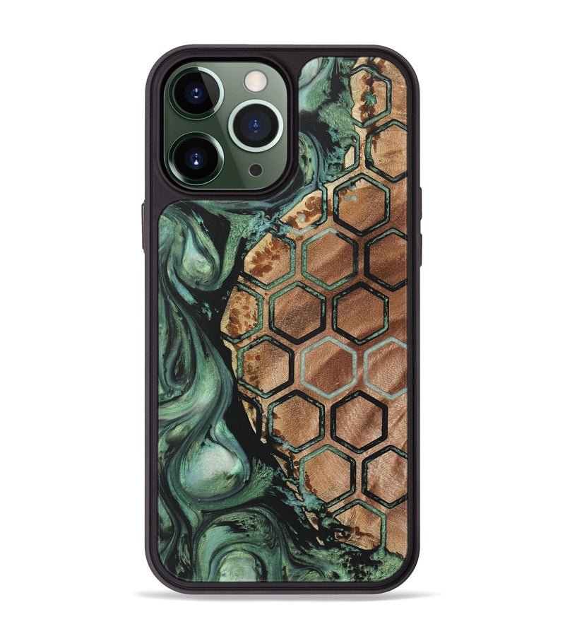 iPhone 13 Pro Max Wood+Resin Phone Case - Earl (Pattern, 722715)