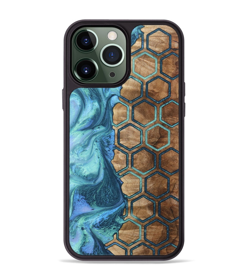 iPhone 13 Pro Max Wood+Resin Phone Case - Gracelyn (Pattern, 722720)