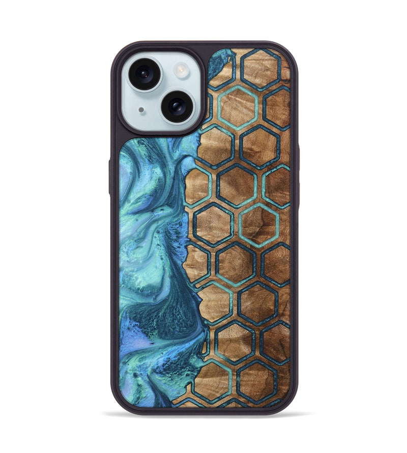 iPhone 15 Wood+Resin Phone Case - Gracelyn (Pattern, 722720)