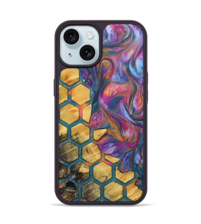 iPhone 15 Wood+Resin Phone Case - Anderson (Pattern, 722721)