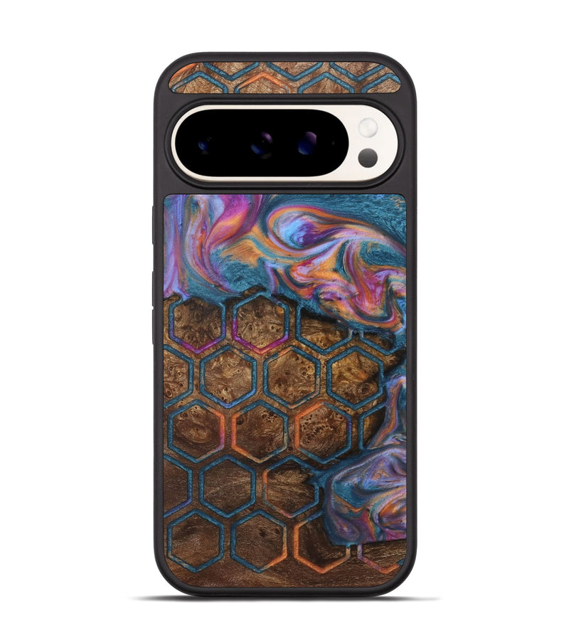 Pixel 9 Wood+Resin Phone Case - Olga (Pattern, 722722)