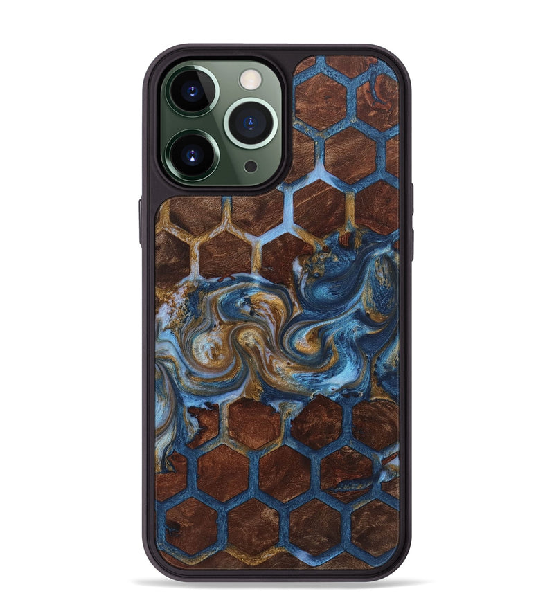 iPhone 13 Pro Max Wood+Resin Phone Case - Carter (Pattern, 722723)