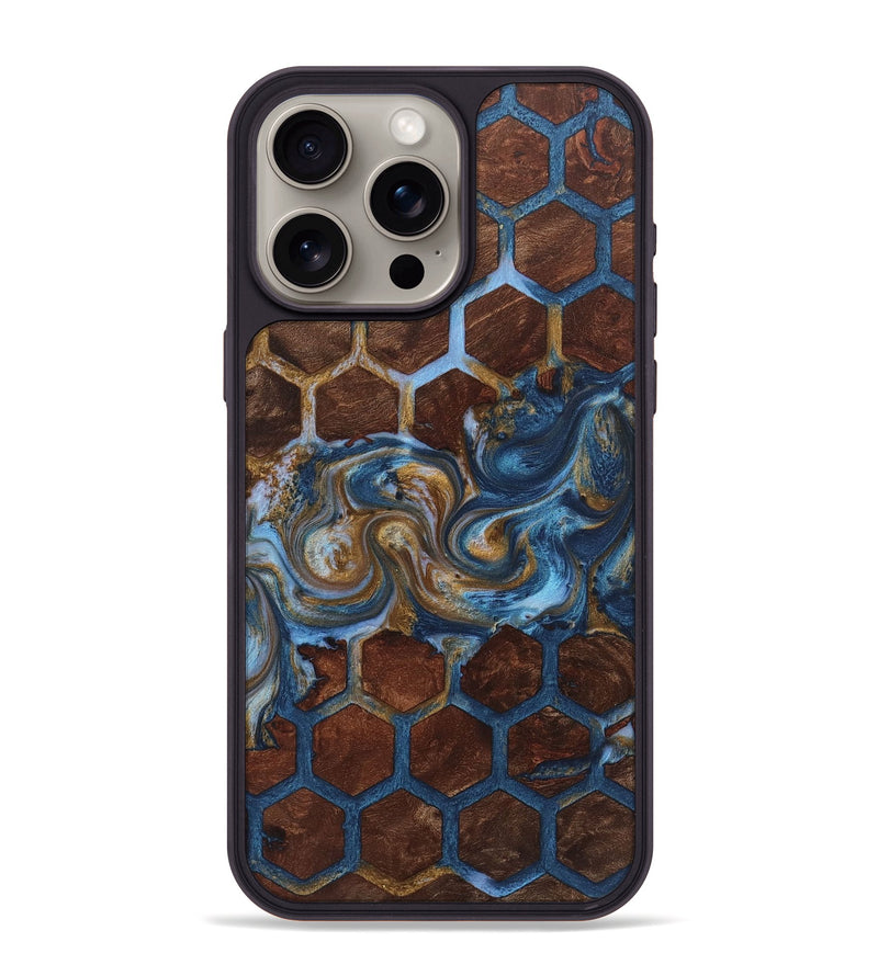 iPhone 15 Pro Max Wood+Resin Phone Case - Carter (Pattern, 722723)