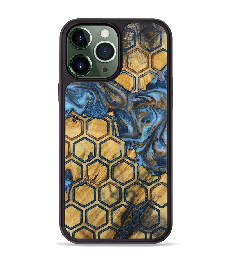 iPhone 13 Pro Max Wood+Resin Phone Case - Edwin (Pattern, 722724)