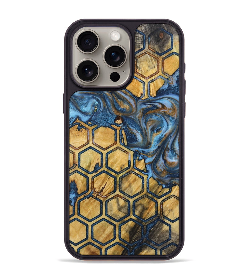 iPhone 15 Pro Max Wood+Resin Phone Case - Edwin (Pattern, 722724)