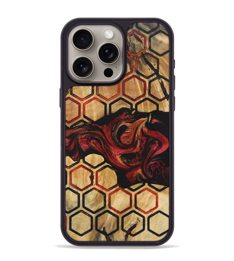 iPhone 15 Pro Max Wood+Resin Phone Case - Brendon (Pattern, 722725)