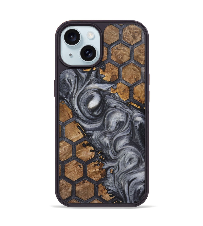 iPhone 15 Wood+Resin Phone Case - Jayla (Pattern, 722726)