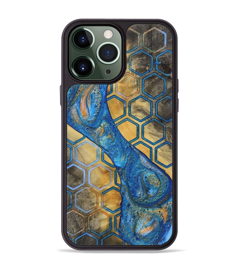 iPhone 13 Pro Max Wood+Resin Phone Case - Glenda (Pattern, 722727)