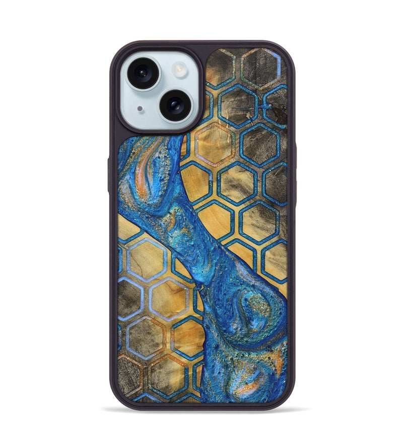 iPhone 15 Wood+Resin Phone Case - Glenda (Pattern, 722727)