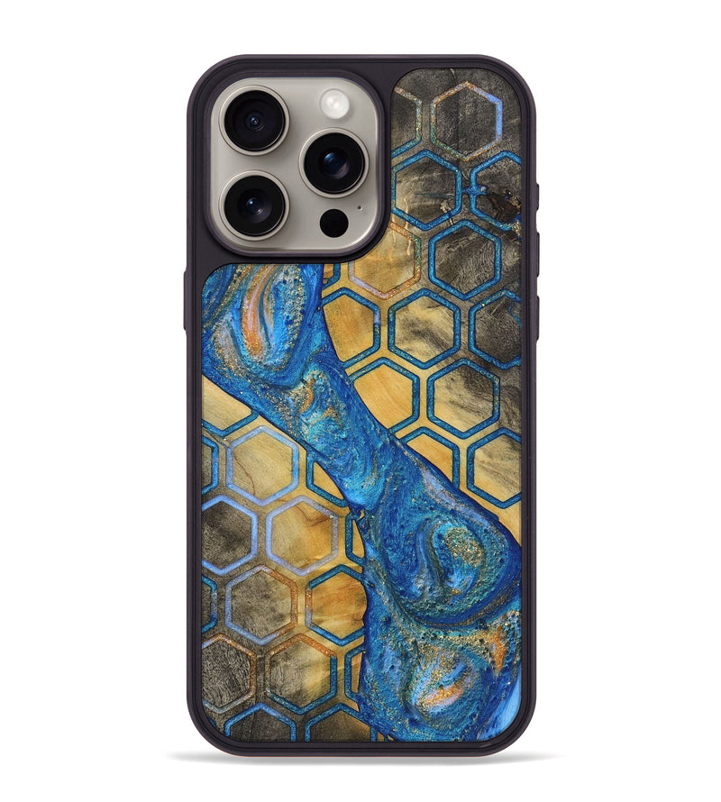 iPhone 15 Pro Max Wood+Resin Phone Case - Glenda (Pattern, 722727)