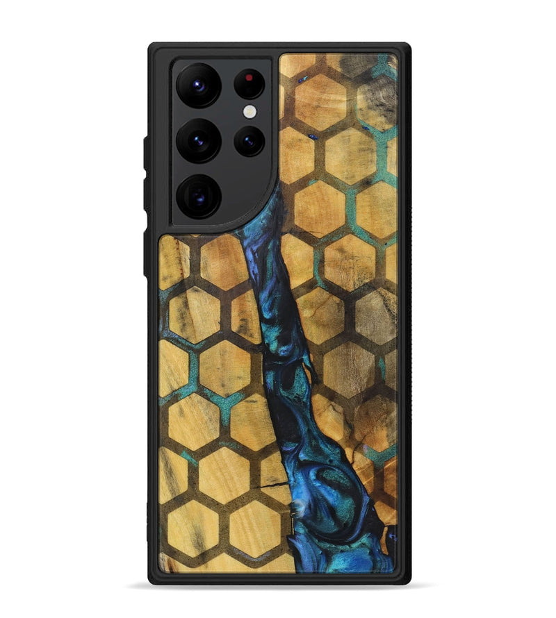 Galaxy S22 Ultra Wood+Resin Phone Case - Jasper (Pattern, 722728)