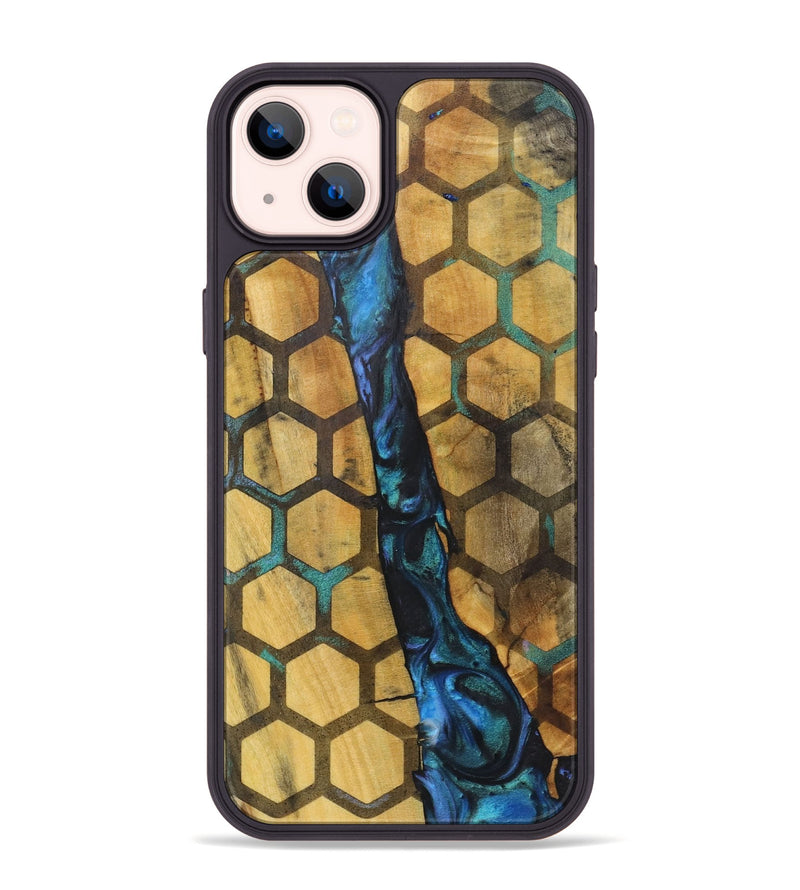 iPhone 14 Plus Wood+Resin Phone Case - Jasper (Pattern, 722728)