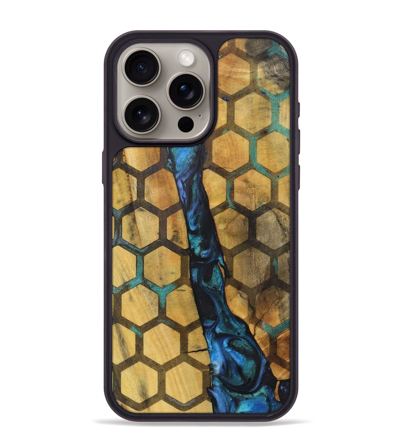 iPhone 15 Pro Max Wood+Resin Phone Case - Jasper (Pattern, 722728)