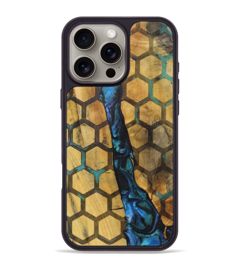 iPhone 16 Pro Max Wood+Resin Phone Case - Jasper (Pattern, 722728)