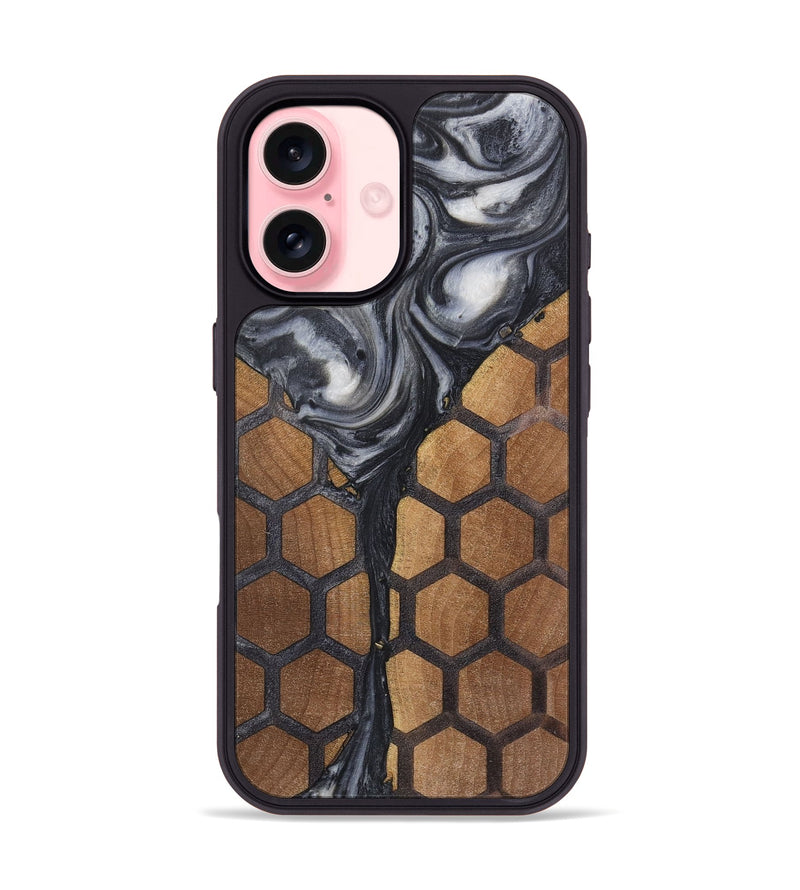 iPhone 16 Wood+Resin Phone Case - Analia (Pattern, 722729)