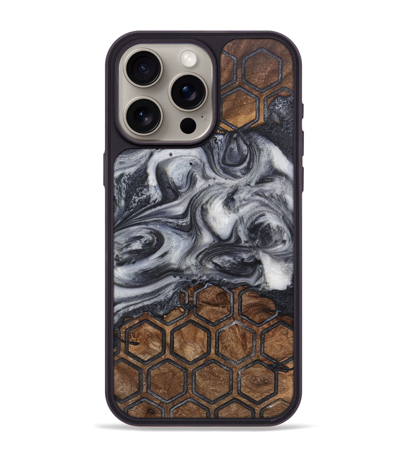 iPhone 15 Pro Max Wood+Resin Phone Case - Perry (Pattern, 722730)