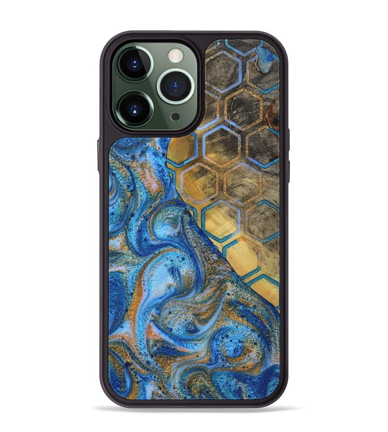 iPhone 13 Pro Max Wood+Resin Phone Case - Jocelyn (Pattern, 722731)