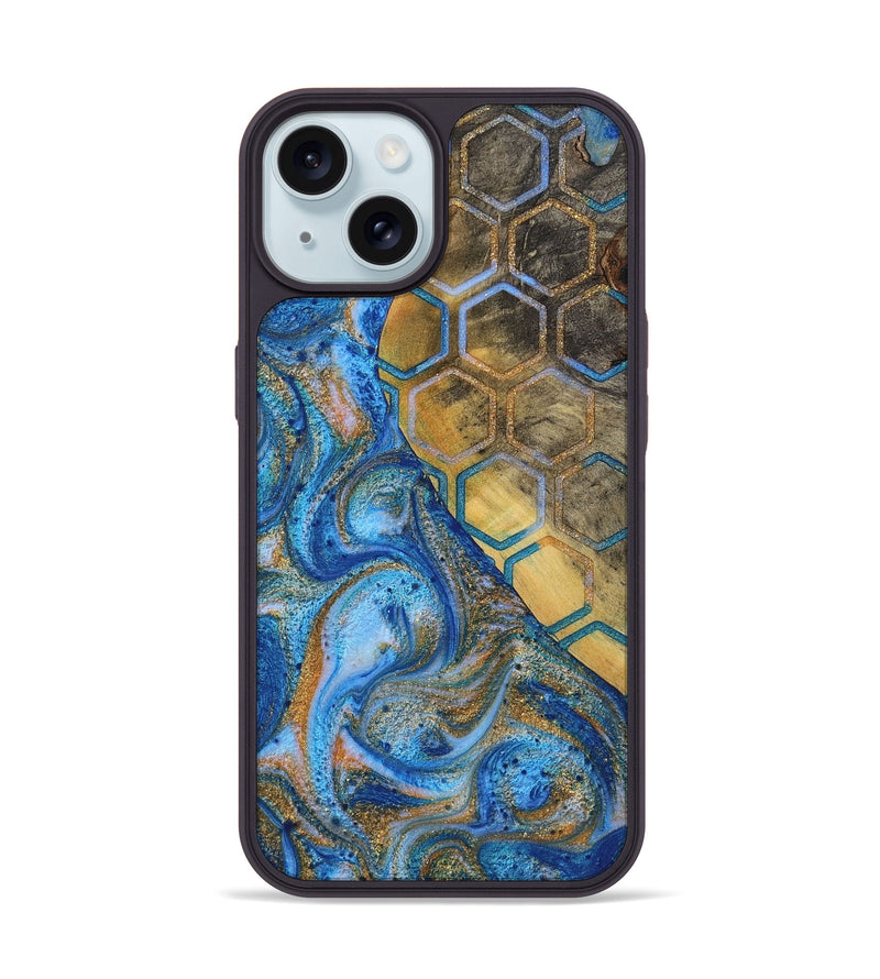 iPhone 15 Wood+Resin Phone Case - Jocelyn (Pattern, 722731)