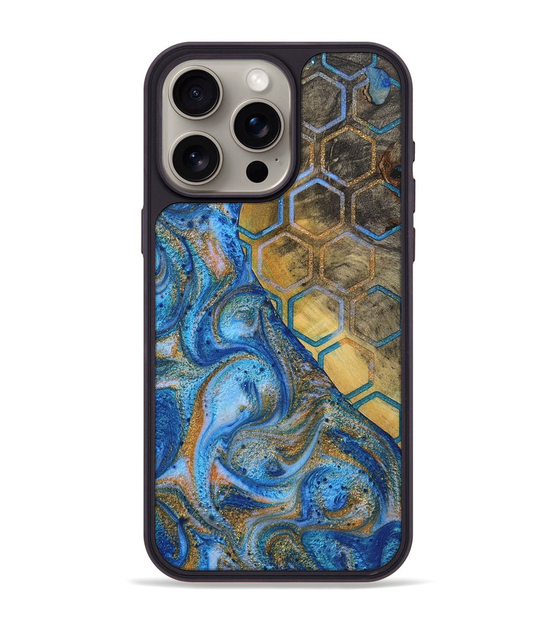 iPhone 15 Pro Max Wood+Resin Phone Case - Jocelyn (Pattern, 722731)