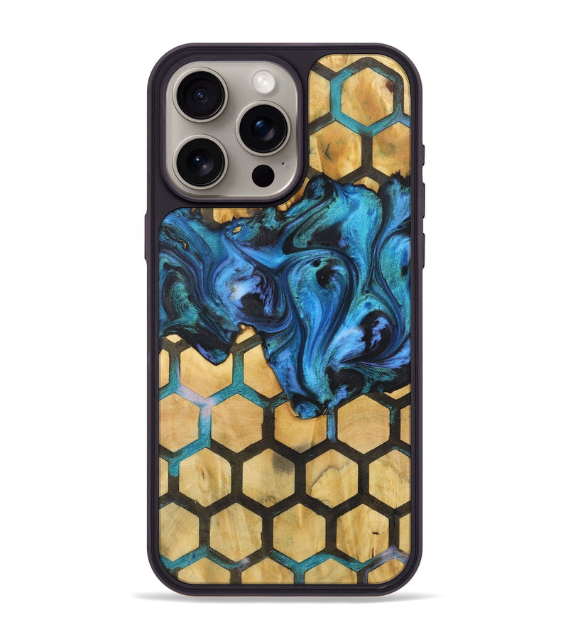 iPhone 15 Pro Max Wood+Resin Phone Case - Kaylie (Pattern, 722732)