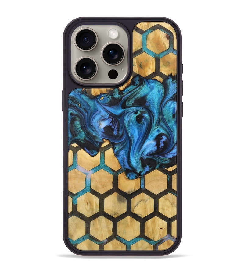 iPhone 16 Pro Max Wood+Resin Phone Case - Kaylie (Pattern, 722732)