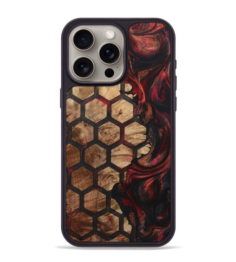 iPhone 15 Pro Max Wood+Resin Phone Case - Mallory (Pattern, 722736)