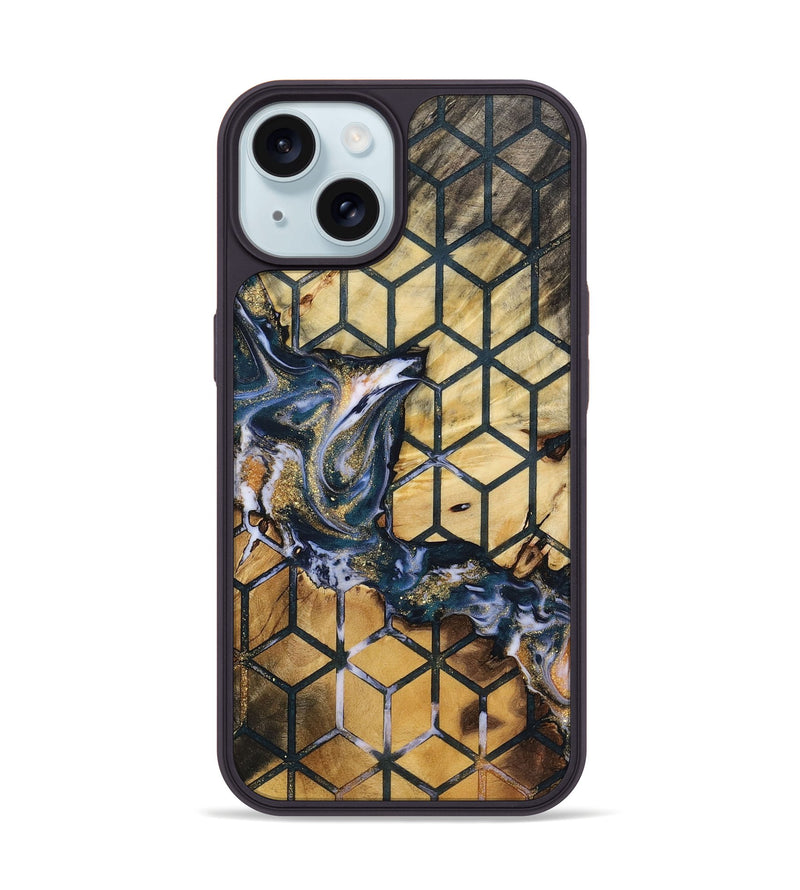 iPhone 15 Wood+Resin Phone Case - Josiah (Pattern, 722737)