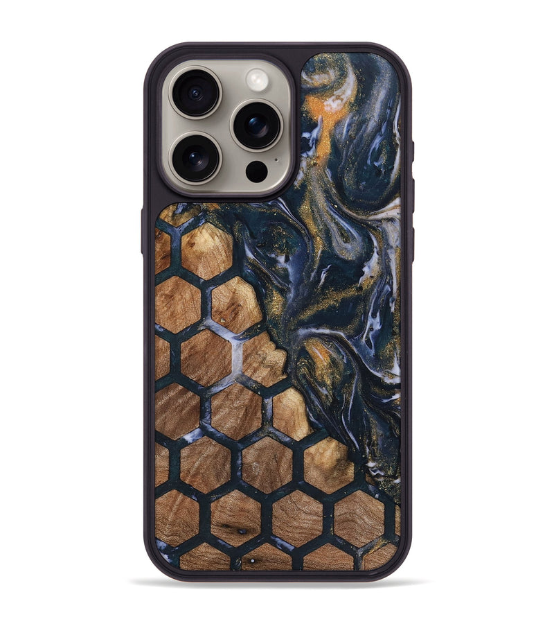 iPhone 15 Pro Max Wood+Resin Phone Case - Cierra (Pattern, 722738)