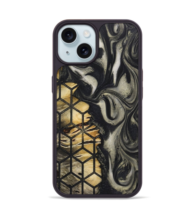 iPhone 15 Wood+Resin Phone Case - Bob (Pattern, 722739)