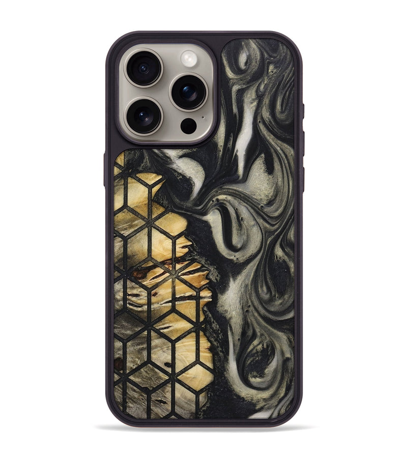 iPhone 15 Pro Max Wood+Resin Phone Case - Bob (Pattern, 722739)