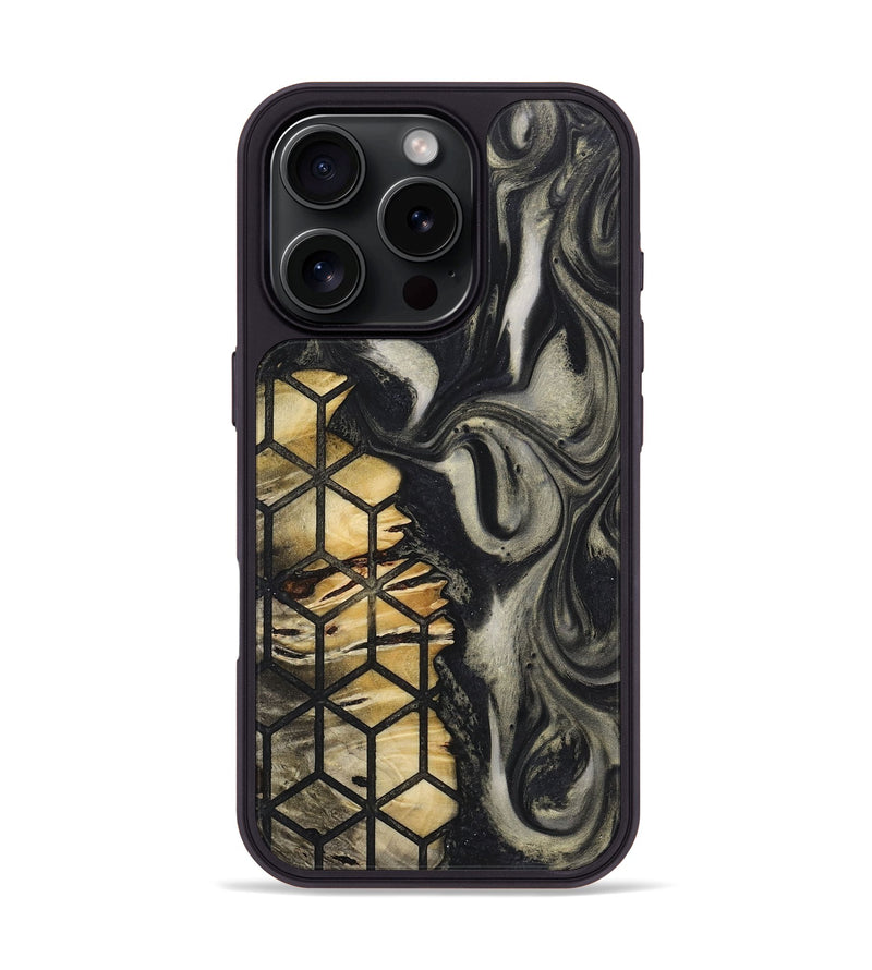 iPhone 16 Pro Wood+Resin Phone Case - Bob (Pattern, 722739)