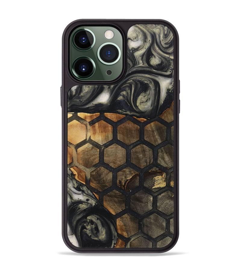 iPhone 13 Pro Max Wood+Resin Phone Case - Celia (Pattern, 722740)