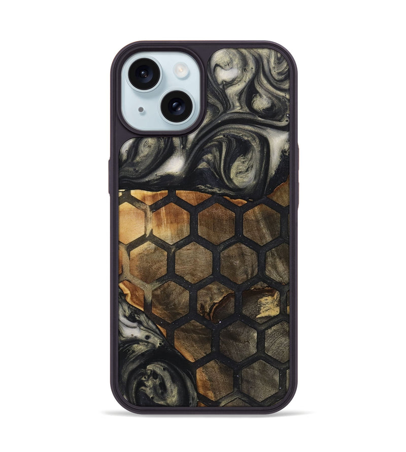 iPhone 15 Wood+Resin Phone Case - Celia (Pattern, 722740)