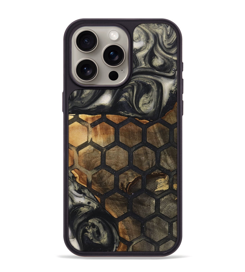 iPhone 15 Pro Max Wood+Resin Phone Case - Celia (Pattern, 722740)