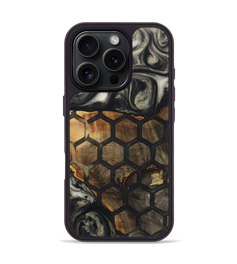 iPhone 16 Pro Wood+Resin Phone Case - Celia (Pattern, 722740)