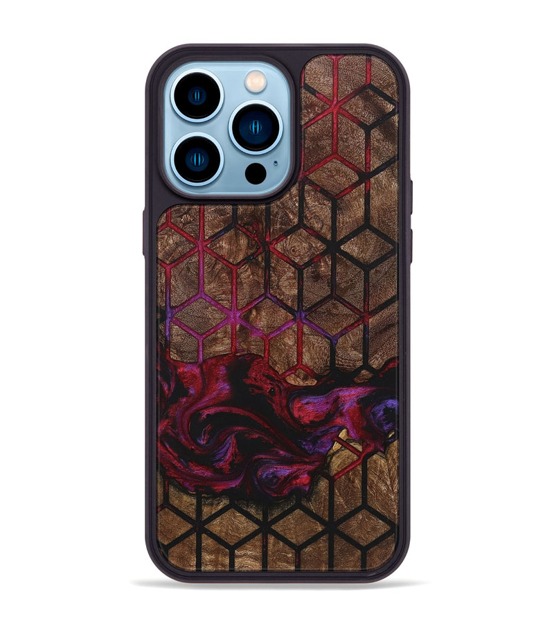 iPhone 14 Pro Max Wood+Resin Phone Case - Wendell (Pattern, 722747)