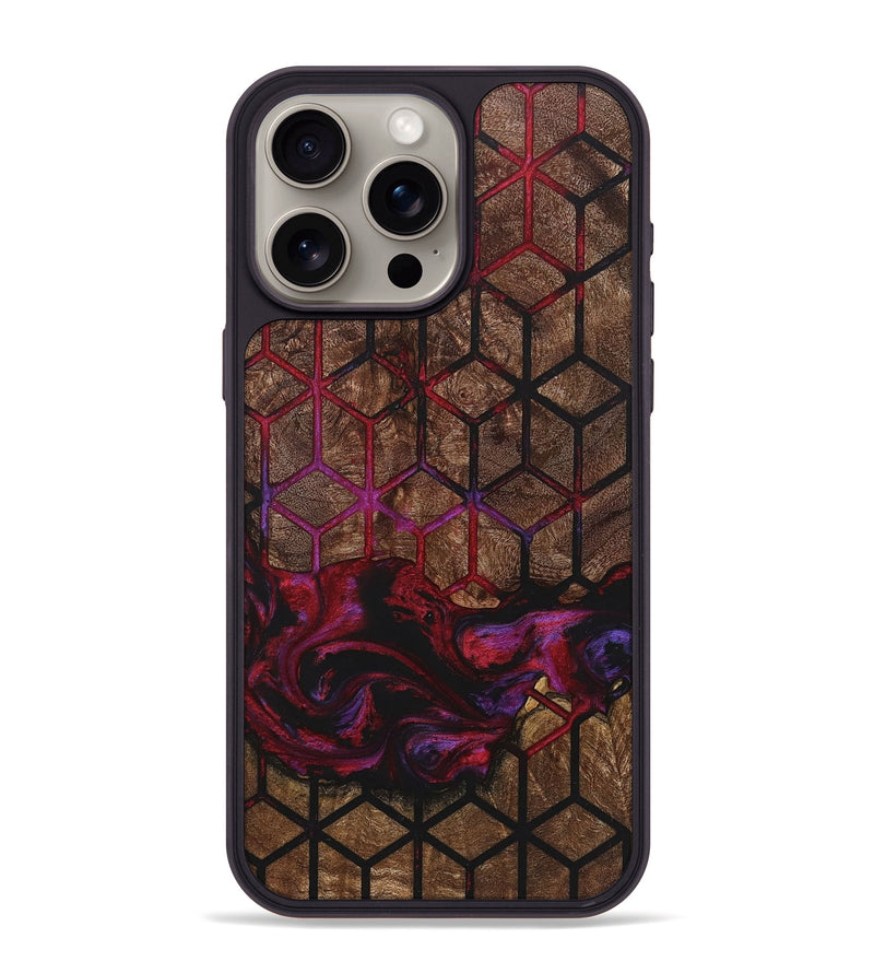 iPhone 15 Pro Max Wood+Resin Phone Case - Wendell (Pattern, 722747)