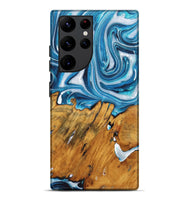 Galaxy S22 Ultra Wood+Resin Live Edge Phone Case - Matias (Blue, 722768)