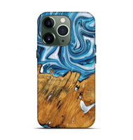 iPhone 13 Pro Wood+Resin Live Edge Phone Case - Matias (Blue, 722768)