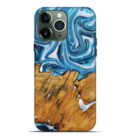 iPhone 13 Pro Max Wood+Resin Live Edge Phone Case - Matias (Blue, 722768)