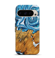 Pixel 9 Pro Wood+Resin Live Edge Phone Case - Matias (Blue, 722768)