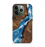 iPhone 13 Pro Wood+Resin Live Edge Phone Case - Charles (Blue, 722769)