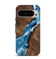 Pixel 9 Pro Wood+Resin Live Edge Phone Case - Charles (Blue, 722769)