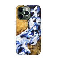 iPhone 13 Pro Wood+Resin Live Edge Phone Case - Lucille (Blue, 722770)